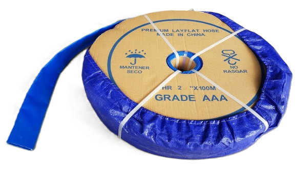 Manga plana PVC Azul c/refuerzo poliéster